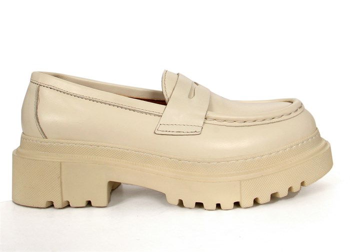 Charlize Beige Woman Loafer Shoes