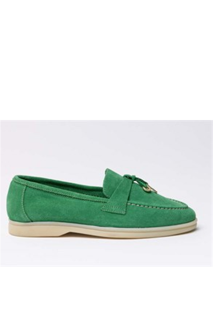 Mansori Green Woman Loafer Shoes