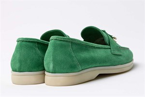 Mansori Green Woman Loafer Shoes